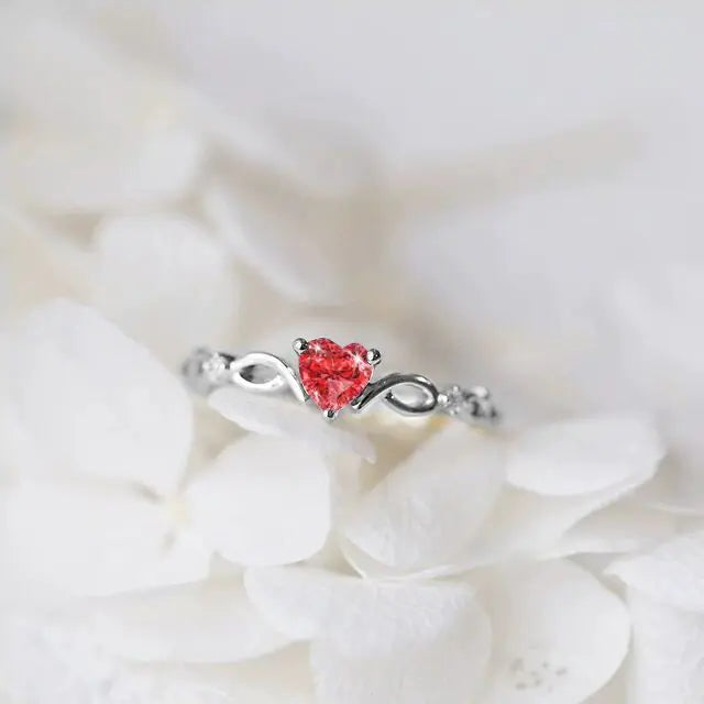 Heart Shaped Zircon Diamond Ring for Women