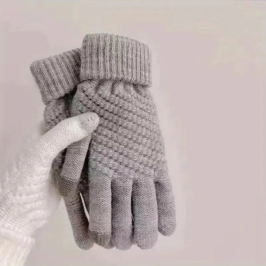 Guantes Térmicos de Lana Tejidos para Deportes de Invierno con Función Táctil