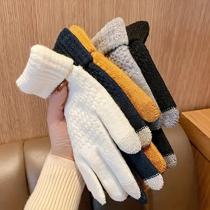 Guantes Térmicos de Lana Tejidos para Deportes de Invierno con Función Táctil