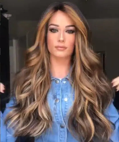 Long Wavy Middle Part Synthetic Hair Wig