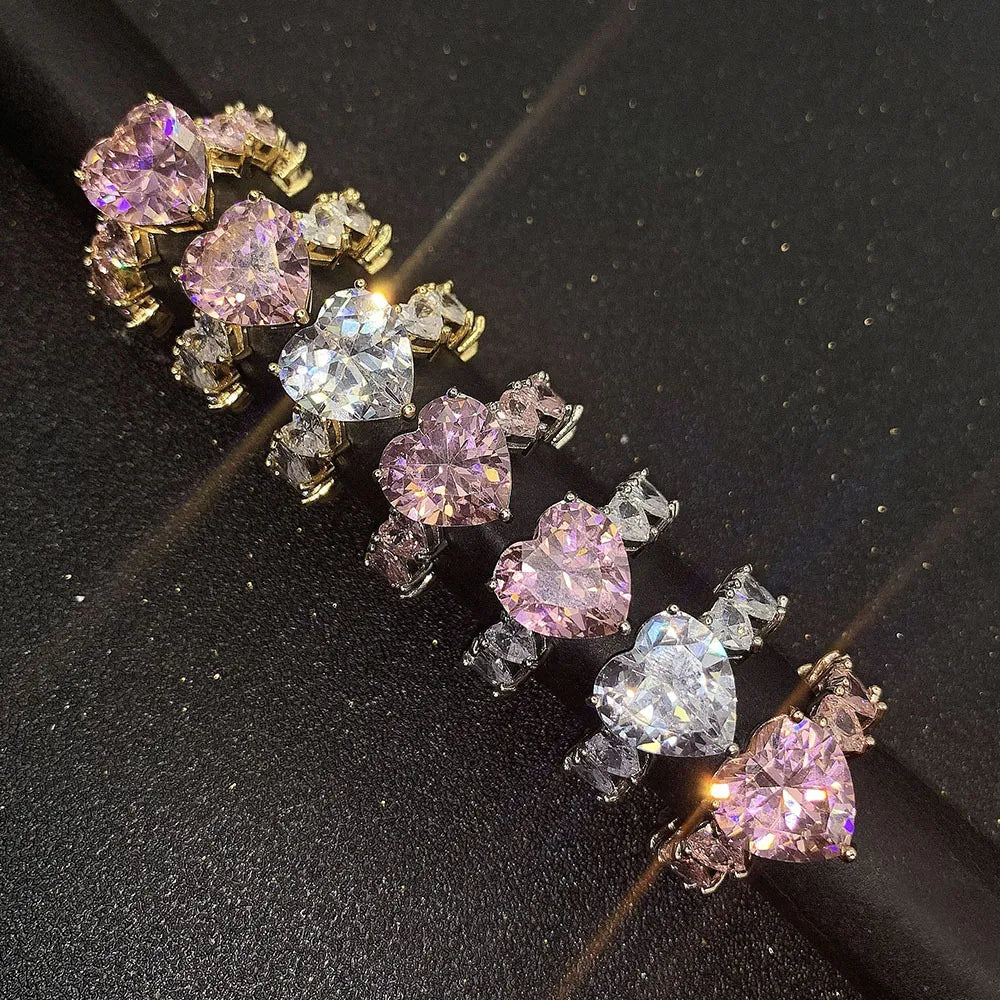 Heart Inlaid Zircon Ring