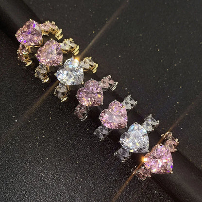 Heart Inlaid Zircon Ring