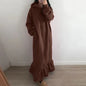 Women's Fleece-lined Hooded Loose Dress