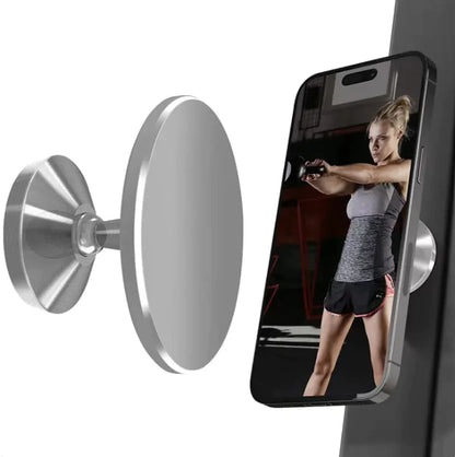 Magnetic Aluminum Alloy Gym Phone Holder – MagSafe Mount for Treadmills, Exercise Bikes & More